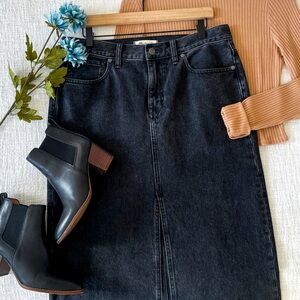 Classic Black Denim Skirt